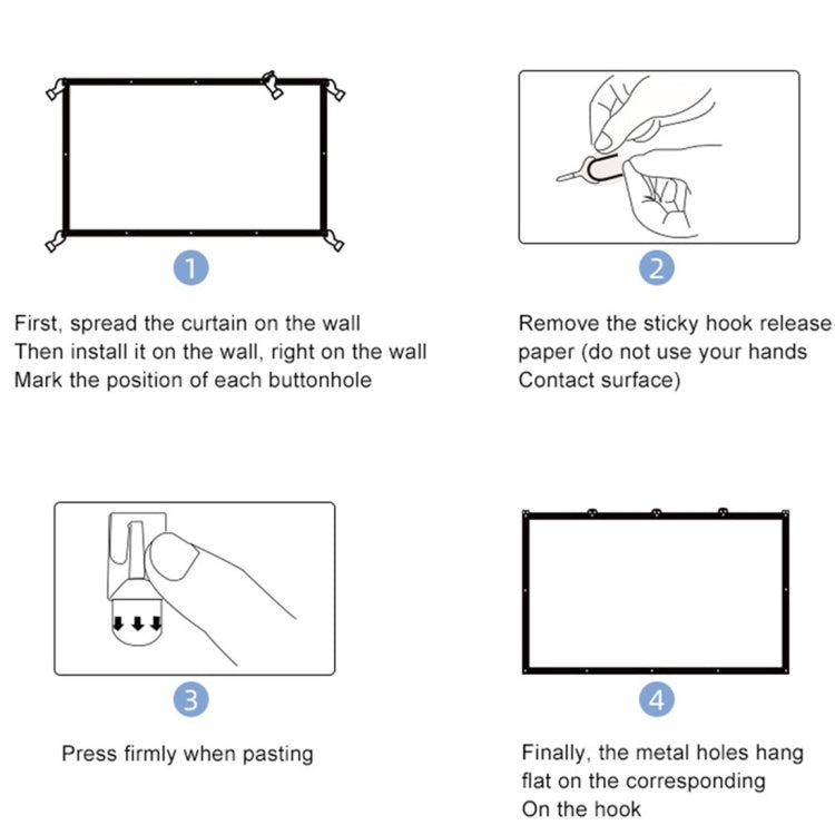 Folding Milk Silk Polyester Projector Film Curtain, Size:72 inch (4:3) Projection Area: 146 x 110cm - Film Curtains by buy2fix | Online Shopping UK | buy2fix
