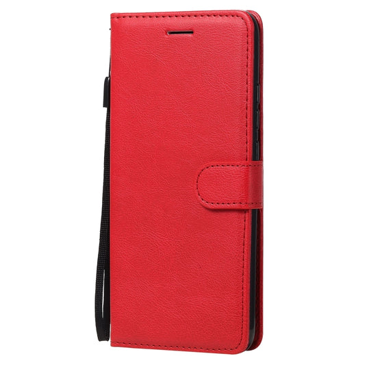 For Xiaomi Redmi 9A Solid Color Horizontal Flip Protective Leather Case with Holder & Card Slots & Wallet & Photo Frame & Lanyard(Red) - Xiaomi Cases by buy2fix | Online Shopping UK | buy2fix