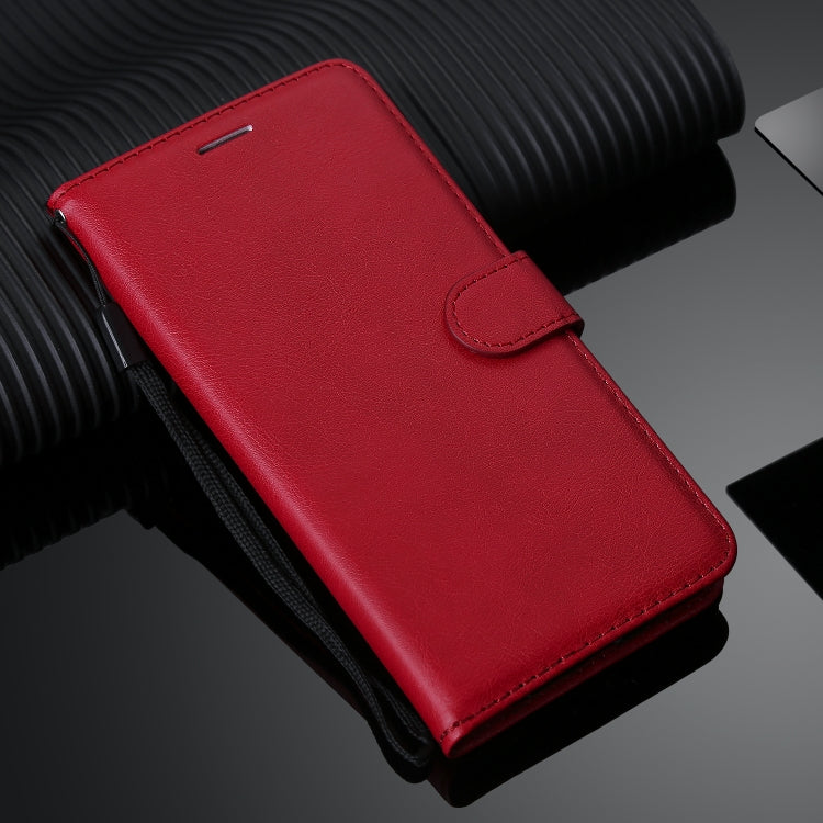 For Xiaomi Redmi 9A Solid Color Horizontal Flip Protective Leather Case with Holder & Card Slots & Wallet & Photo Frame & Lanyard(Red) - Xiaomi Cases by buy2fix | Online Shopping UK | buy2fix