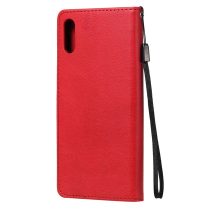 For Xiaomi Redmi 9A Solid Color Horizontal Flip Protective Leather Case with Holder & Card Slots & Wallet & Photo Frame & Lanyard(Red) - Xiaomi Cases by buy2fix | Online Shopping UK | buy2fix