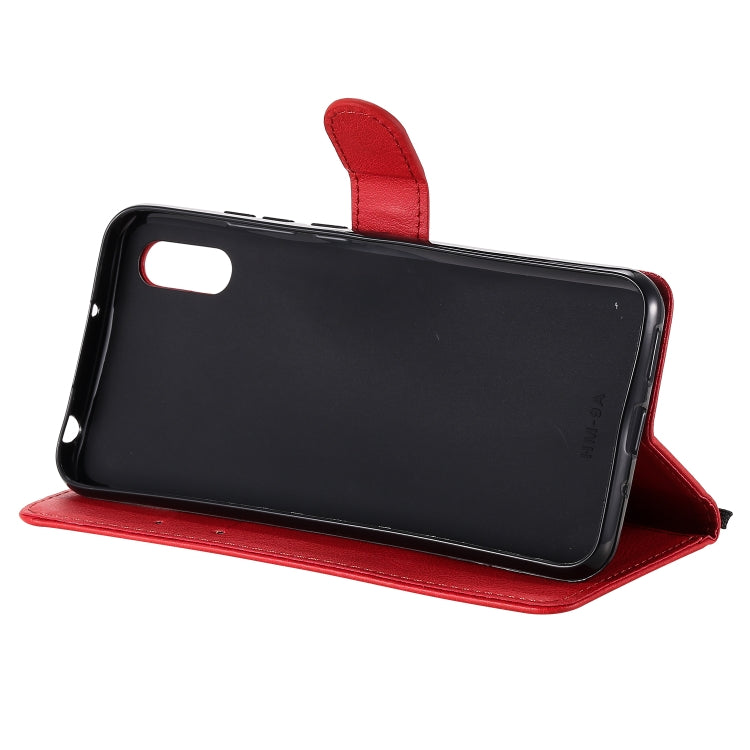 For Xiaomi Redmi 9A Solid Color Horizontal Flip Protective Leather Case with Holder & Card Slots & Wallet & Photo Frame & Lanyard(Red) - Xiaomi Cases by buy2fix | Online Shopping UK | buy2fix