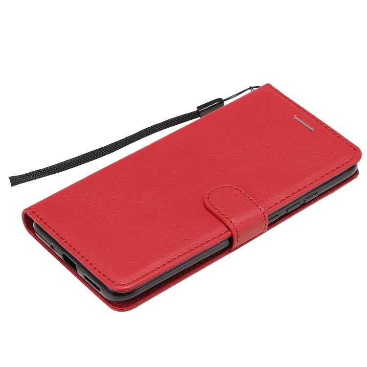 For Xiaomi Redmi 9A Solid Color Horizontal Flip Protective Leather Case with Holder & Card Slots & Wallet & Photo Frame & Lanyard(Red) - Xiaomi Cases by buy2fix | Online Shopping UK | buy2fix