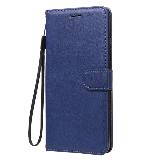 For Xiaomi Redmi 9C Solid Color Horizontal Flip Protective Leather Case with Holder & Card Slots & Wallet & Photo Frame & Lanyard(Blue) - Xiaomi Cases by buy2fix | Online Shopping UK | buy2fix