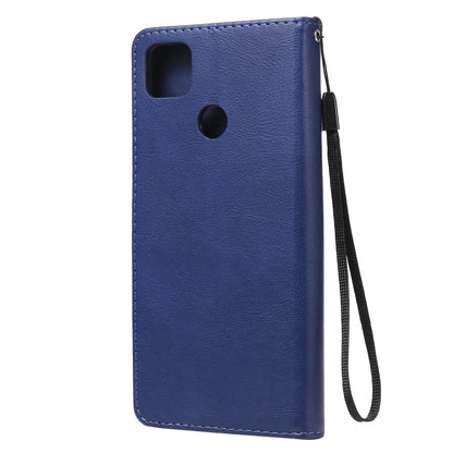 For Xiaomi Redmi 9C Solid Color Horizontal Flip Protective Leather Case with Holder & Card Slots & Wallet & Photo Frame & Lanyard(Blue) - Xiaomi Cases by buy2fix | Online Shopping UK | buy2fix