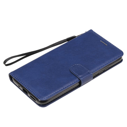 For Xiaomi Redmi 9C Solid Color Horizontal Flip Protective Leather Case with Holder & Card Slots & Wallet & Photo Frame & Lanyard(Blue) - Xiaomi Cases by buy2fix | Online Shopping UK | buy2fix