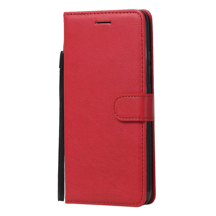 For Xiaomi Redmi 9C Solid Color Horizontal Flip Protective Leather Case with Holder & Card Slots & Wallet & Photo Frame & Lanyard(Red) - Xiaomi Cases by buy2fix | Online Shopping UK | buy2fix