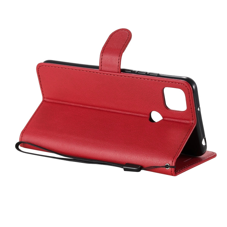 For Xiaomi Redmi 9C Solid Color Horizontal Flip Protective Leather Case with Holder & Card Slots & Wallet & Photo Frame & Lanyard(Red) - Xiaomi Cases by buy2fix | Online Shopping UK | buy2fix