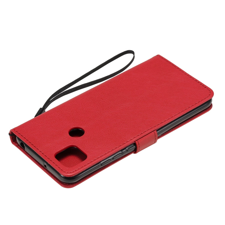For Xiaomi Redmi 9C Solid Color Horizontal Flip Protective Leather Case with Holder & Card Slots & Wallet & Photo Frame & Lanyard(Red) - Xiaomi Cases by buy2fix | Online Shopping UK | buy2fix