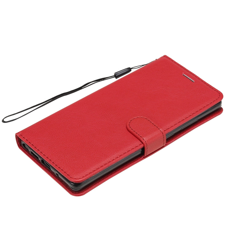 For Xiaomi Redmi 9C Solid Color Horizontal Flip Protective Leather Case with Holder & Card Slots & Wallet & Photo Frame & Lanyard(Red) - Xiaomi Cases by buy2fix | Online Shopping UK | buy2fix