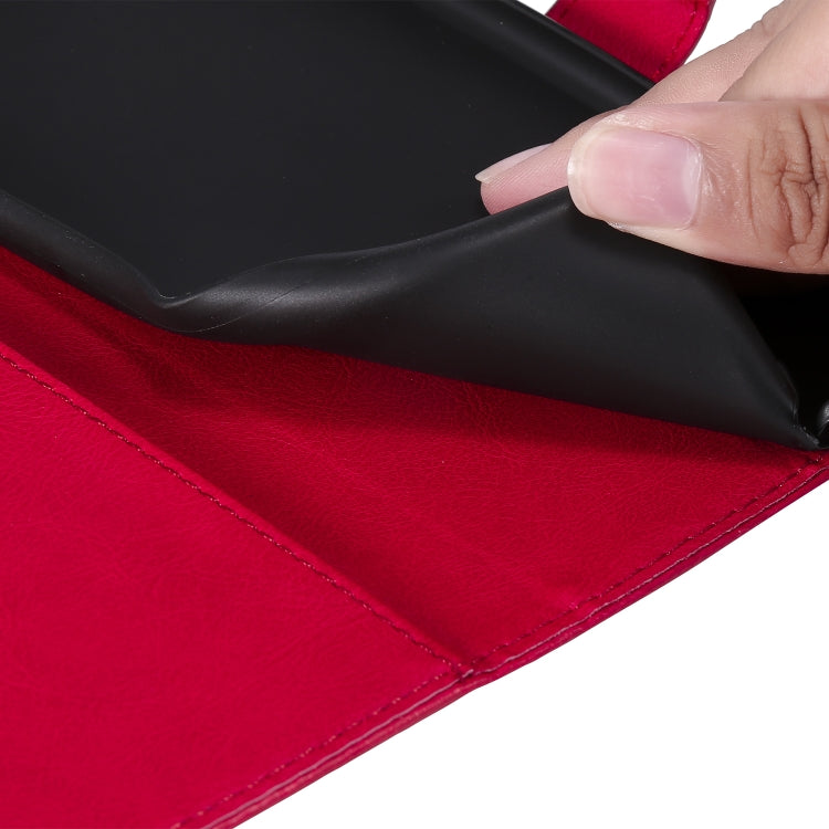 For Xiaomi Redmi 9C Solid Color Horizontal Flip Protective Leather Case with Holder & Card Slots & Wallet & Photo Frame & Lanyard(Red) - Xiaomi Cases by buy2fix | Online Shopping UK | buy2fix