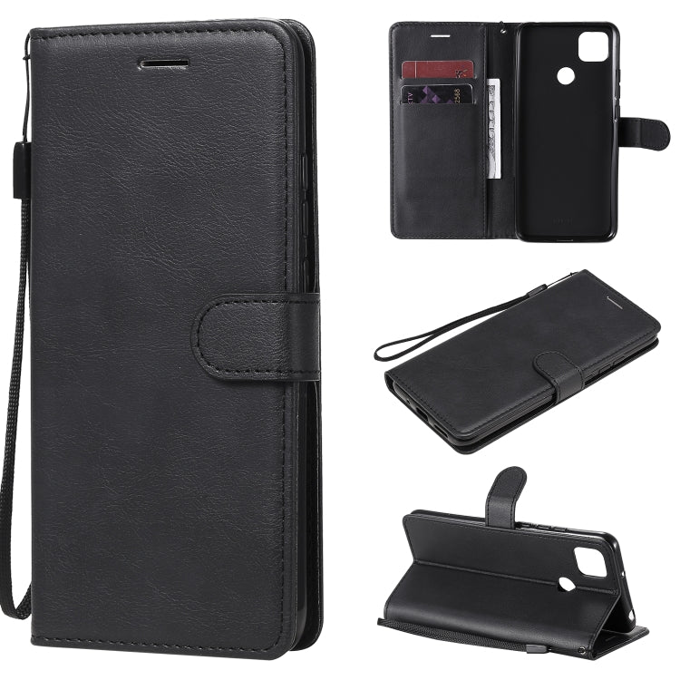 For Xiaomi Redmi 9C Solid Color Horizontal Flip Protective Leather Case with Holder & Card Slots & Wallet & Photo Frame & Lanyard(Black) - Xiaomi Cases by buy2fix | Online Shopping UK | buy2fix