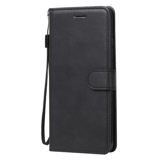 For Xiaomi Redmi 9C Solid Color Horizontal Flip Protective Leather Case with Holder & Card Slots & Wallet & Photo Frame & Lanyard(Black) - Xiaomi Cases by buy2fix | Online Shopping UK | buy2fix