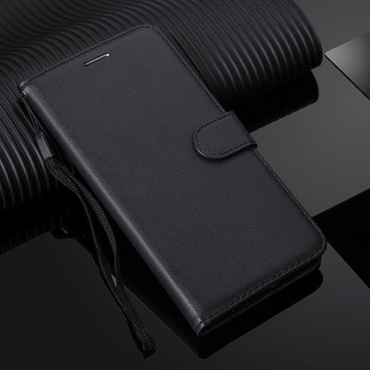 For Xiaomi Redmi 9C Solid Color Horizontal Flip Protective Leather Case with Holder & Card Slots & Wallet & Photo Frame & Lanyard(Black) - Xiaomi Cases by buy2fix | Online Shopping UK | buy2fix