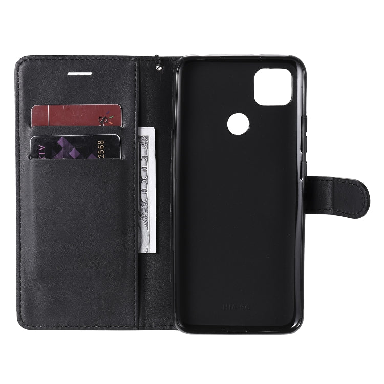 For Xiaomi Redmi 9C Solid Color Horizontal Flip Protective Leather Case with Holder & Card Slots & Wallet & Photo Frame & Lanyard(Black) - Xiaomi Cases by buy2fix | Online Shopping UK | buy2fix
