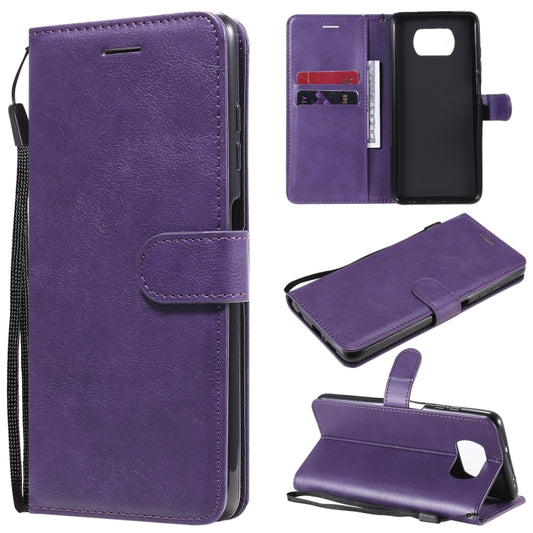 For Xiaomi Poco X3 NFC Solid Color Horizontal Flip Protective Leather Case with Holder & Card Slots & Wallet & Photo Frame & Lanyard(Purple) - Xiaomi Cases by buy2fix | Online Shopping UK | buy2fix