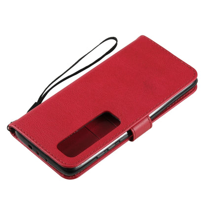 For Xiaomi Poco X3 NFC Solid Color Horizontal Flip Protective Leather Case with Holder & Card Slots & Wallet & Photo Frame & Lanyard(Red) - Xiaomi Cases by buy2fix | Online Shopping UK | buy2fix