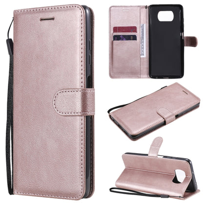 For Xiaomi Poco X3 NFC Solid Color Horizontal Flip Protective Leather Case with Holder & Card Slots & Wallet & Photo Frame & Lanyard(Rose Gold) - Xiaomi Cases by buy2fix | Online Shopping UK | buy2fix