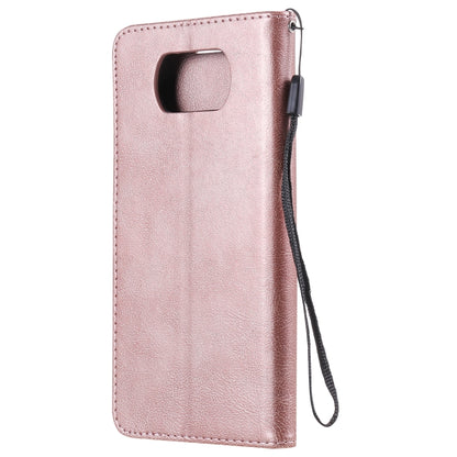 For Xiaomi Poco X3 NFC Solid Color Horizontal Flip Protective Leather Case with Holder & Card Slots & Wallet & Photo Frame & Lanyard(Rose Gold) - Xiaomi Cases by buy2fix | Online Shopping UK | buy2fix