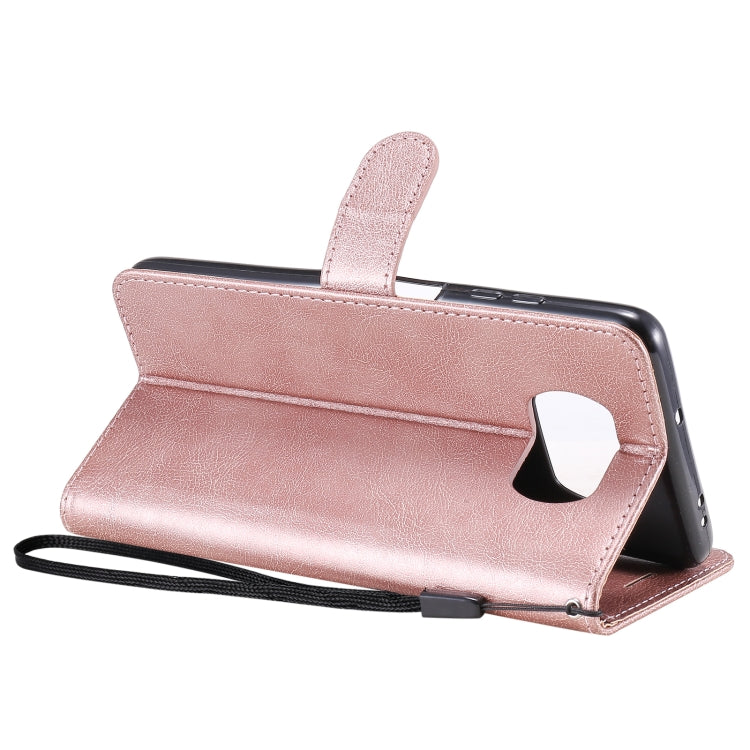 For Xiaomi Poco X3 NFC Solid Color Horizontal Flip Protective Leather Case with Holder & Card Slots & Wallet & Photo Frame & Lanyard(Rose Gold) - Xiaomi Cases by buy2fix | Online Shopping UK | buy2fix