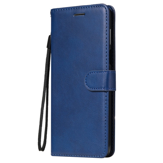 For Motorola Moto G 5G Plus Solid Color Horizontal Flip Protective Leather Case with Holder & Card Slots & Wallet & Photo Frame & Lanyard(Blue) - Motorola Cases by buy2fix | Online Shopping UK | buy2fix