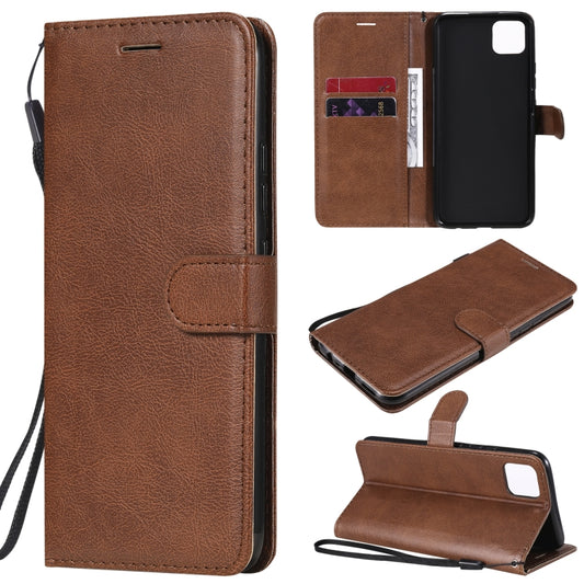 For OPPO Realme C11 Solid Color Horizontal Flip Protective Leather Case with Holder & Card Slots & Wallet & Photo Frame & Lanyard(Brown) - Realme Cases by buy2fix | Online Shopping UK | buy2fix