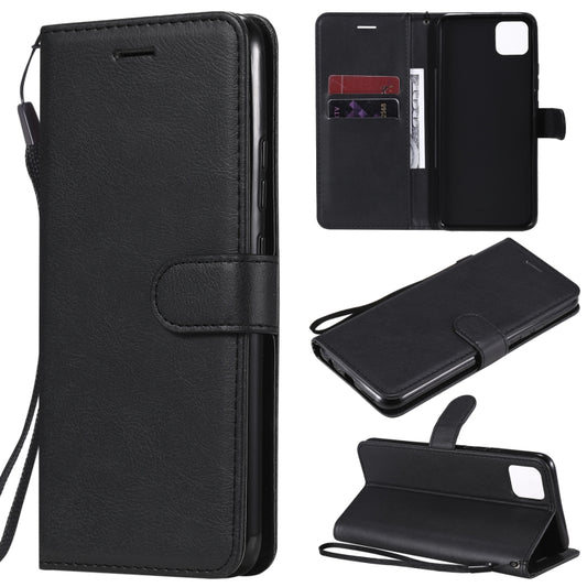 For OPPO Realme C11 Solid Color Horizontal Flip Protective Leather Case with Holder & Card Slots & Wallet & Photo Frame & Lanyard(Black) - Realme Cases by buy2fix | Online Shopping UK | buy2fix