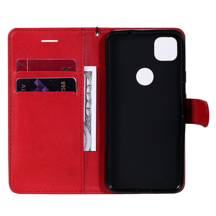 For Google Pixel 4a Solid Color Horizontal Flip Protective Leather Case with Holder & Card Slots & Wallet & Photo Frame & Lanyard(Red) - Google Cases by buy2fix | Online Shopping UK | buy2fix