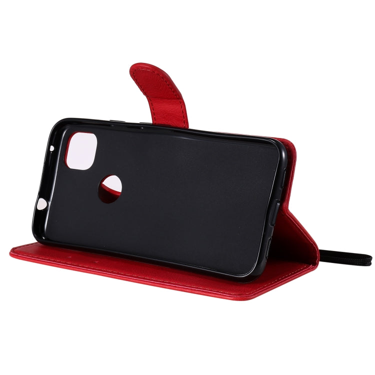 For Google Pixel 4a Solid Color Horizontal Flip Protective Leather Case with Holder & Card Slots & Wallet & Photo Frame & Lanyard(Red) - Google Cases by buy2fix | Online Shopping UK | buy2fix