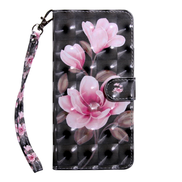 For Samsung Galaxy A42 5G 3D Painted Pattern Horizontal Flip TPU + PU Leather Case with Holder & Card Slots & Wallet & Lanyard(Pink Flower) by buy2fix