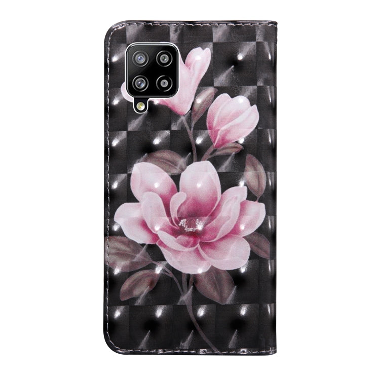 For Samsung Galaxy A42 5G 3D Painted Pattern Horizontal Flip TPU + PU Leather Case with Holder & Card Slots & Wallet & Lanyard(Pink Flower) by buy2fix