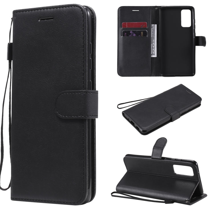 For Samsung Galaxy S20 Lite / S20 FE 5G / S20 Fan Edition Solid Color Horizontal Flip Protective Leather Case with Holder & Card Slots & Wallet & Photo Frame & Lanyard(Black) by buy2fix