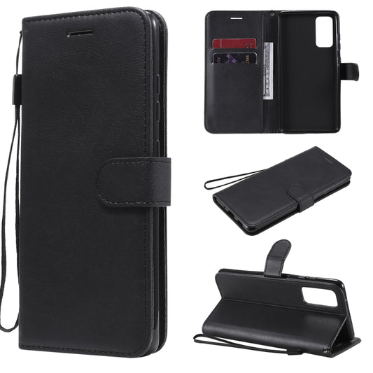 For Samsung Galaxy S20 Lite / S20 FE 5G / S20 Fan Edition Solid Color Horizontal Flip Protective Leather Case with Holder & Card Slots & Wallet & Photo Frame & Lanyard(Black) by buy2fix