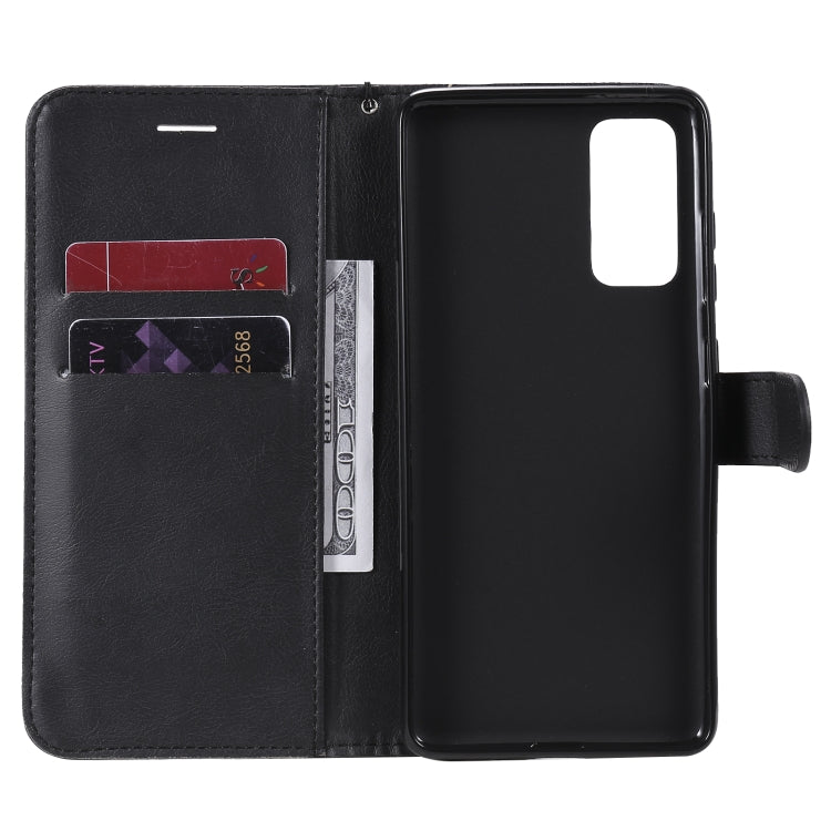 For Samsung Galaxy S20 Lite / S20 FE 5G / S20 Fan Edition Solid Color Horizontal Flip Protective Leather Case with Holder & Card Slots & Wallet & Photo Frame & Lanyard(Black) by buy2fix