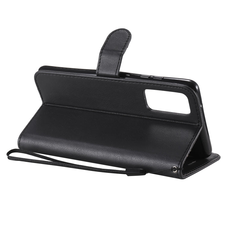 For Samsung Galaxy S20 Lite / S20 FE 5G / S20 Fan Edition Solid Color Horizontal Flip Protective Leather Case with Holder & Card Slots & Wallet & Photo Frame & Lanyard(Black) by buy2fix