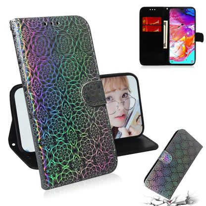 For Galaxy A70 Solid Color Colorful Magnetic Buckle Horizontal Flip PU Leather Case with Holder & Card Slots & Wallet & Lanyard(Silver) by buy2fix