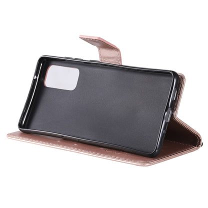 For Samsung Galaxy S20 FE Pressed Printing Sunflower Pattern Horizontal Flip PU Leather Case with Holder & Card Slots & Wallet & Lanyard(Rose Gold) by buy2fix