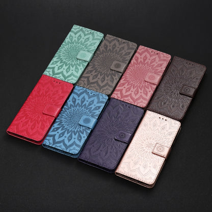 For Xiaomi Poco X3 NFC Pressed Printing Sunflower Pattern Horizontal Flip PU Leather Case with Holder & Card Slots & Wallet & Lanyard(Rose Gold) - Xiaomi Cases by buy2fix | Online Shopping UK | buy2fix