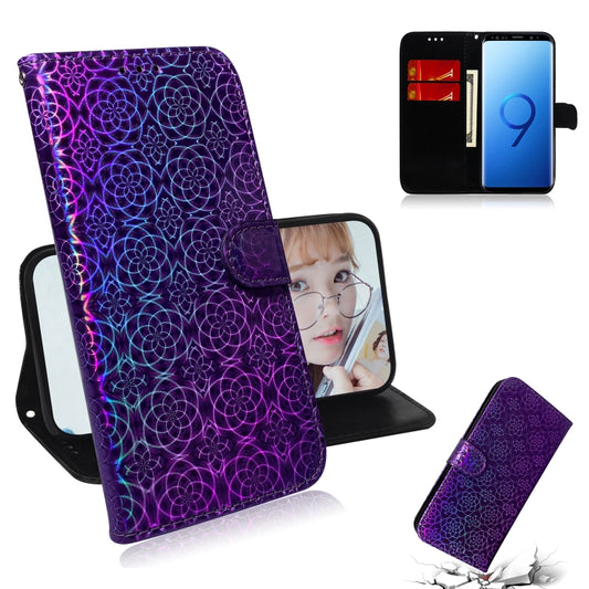 For Galaxy S9 Solid Color Colorful Magnetic Buckle Horizontal Flip PU Leather Case with Holder & Card Slots & Wallet & Lanyard(Purple) by buy2fix