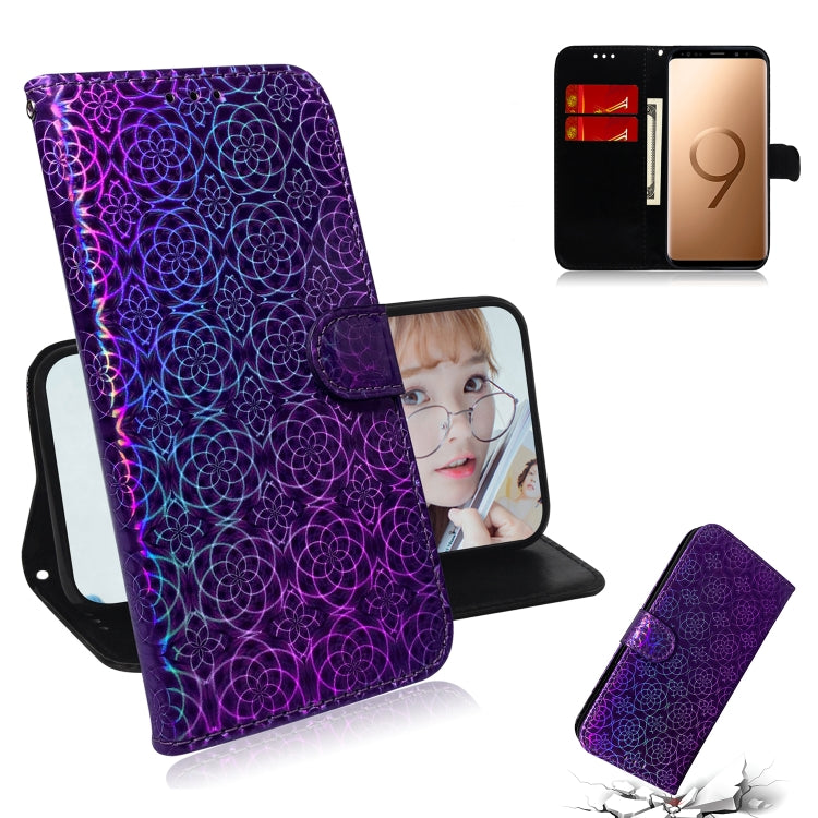 For Galaxy S9 Plus Solid Color Colorful Magnetic Buckle Horizontal Flip PU Leather Case with Holder & Card Slots & Wallet & Lanyard(Purple) by buy2fix
