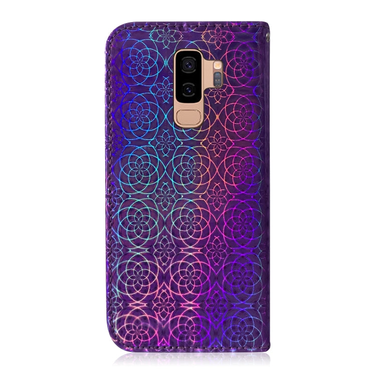 For Galaxy S9 Plus Solid Color Colorful Magnetic Buckle Horizontal Flip PU Leather Case with Holder & Card Slots & Wallet & Lanyard(Purple) by buy2fix