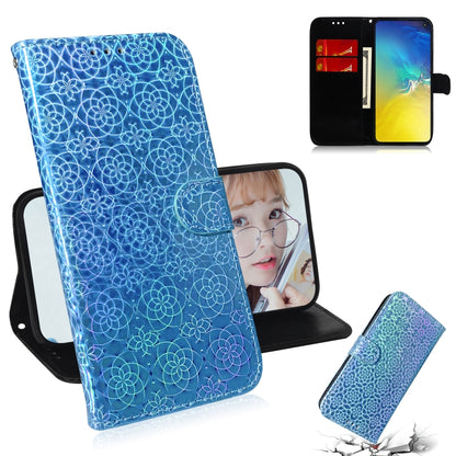 For Galaxy S10e Solid Color Colorful Magnetic Buckle Horizontal Flip PU Leather Case with Holder & Card Slots & Wallet & Lanyard(Blue) by buy2fix