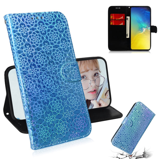 For Galaxy S10e Solid Color Colorful Magnetic Buckle Horizontal Flip PU Leather Case with Holder & Card Slots & Wallet & Lanyard(Blue) by buy2fix