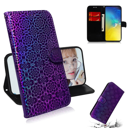 For Galaxy S10e Solid Color Colorful Magnetic Buckle Horizontal Flip PU Leather Case with Holder & Card Slots & Wallet & Lanyard(Purple) by buy2fix