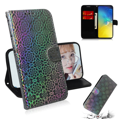 For Galaxy S10e Solid Color Colorful Magnetic Buckle Horizontal Flip PU Leather Case with Holder & Card Slots & Wallet & Lanyard(Silver) by buy2fix