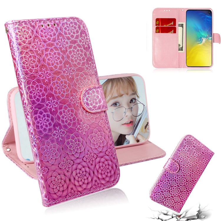 For Galaxy S10e Solid Color Colorful Magnetic Buckle Horizontal Flip PU Leather Case with Holder & Card Slots & Wallet & Lanyard(Pink) by buy2fix