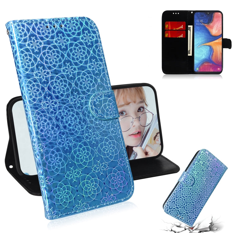 For Galaxy A10e / A20e Solid Color Colorful Magnetic Buckle Horizontal Flip PU Leather Case with Holder & Card Slots & Wallet & Lanyard(Blue) by buy2fix
