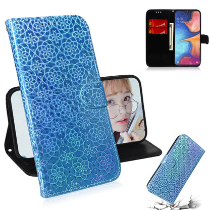 For Galaxy A10e / A20e Solid Color Colorful Magnetic Buckle Horizontal Flip PU Leather Case with Holder & Card Slots & Wallet & Lanyard(Blue) by buy2fix