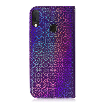 For Galaxy A10e / A20e Solid Color Colorful Magnetic Buckle Horizontal Flip PU Leather Case with Holder & Card Slots & Wallet & Lanyard(Purple) by buy2fix