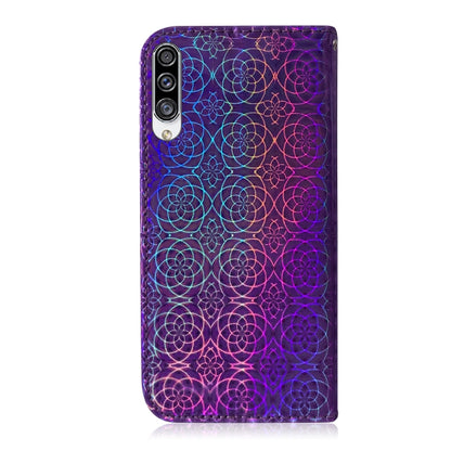 For Galaxy A30s Solid Color Colorful Magnetic Buckle Horizontal Flip PU Leather Case with Holder & Card Slots & Wallet & Lanyard(Purple) by buy2fix