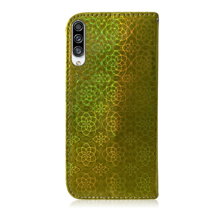 For Galaxy A30s Solid Color Colorful Magnetic Buckle Horizontal Flip PU Leather Case with Holder & Card Slots & Wallet & Lanyard(Gold) by buy2fix